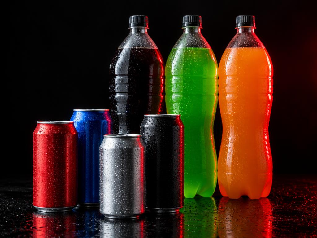 Cans soft drinks